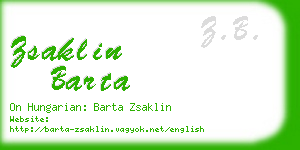 zsaklin barta business card